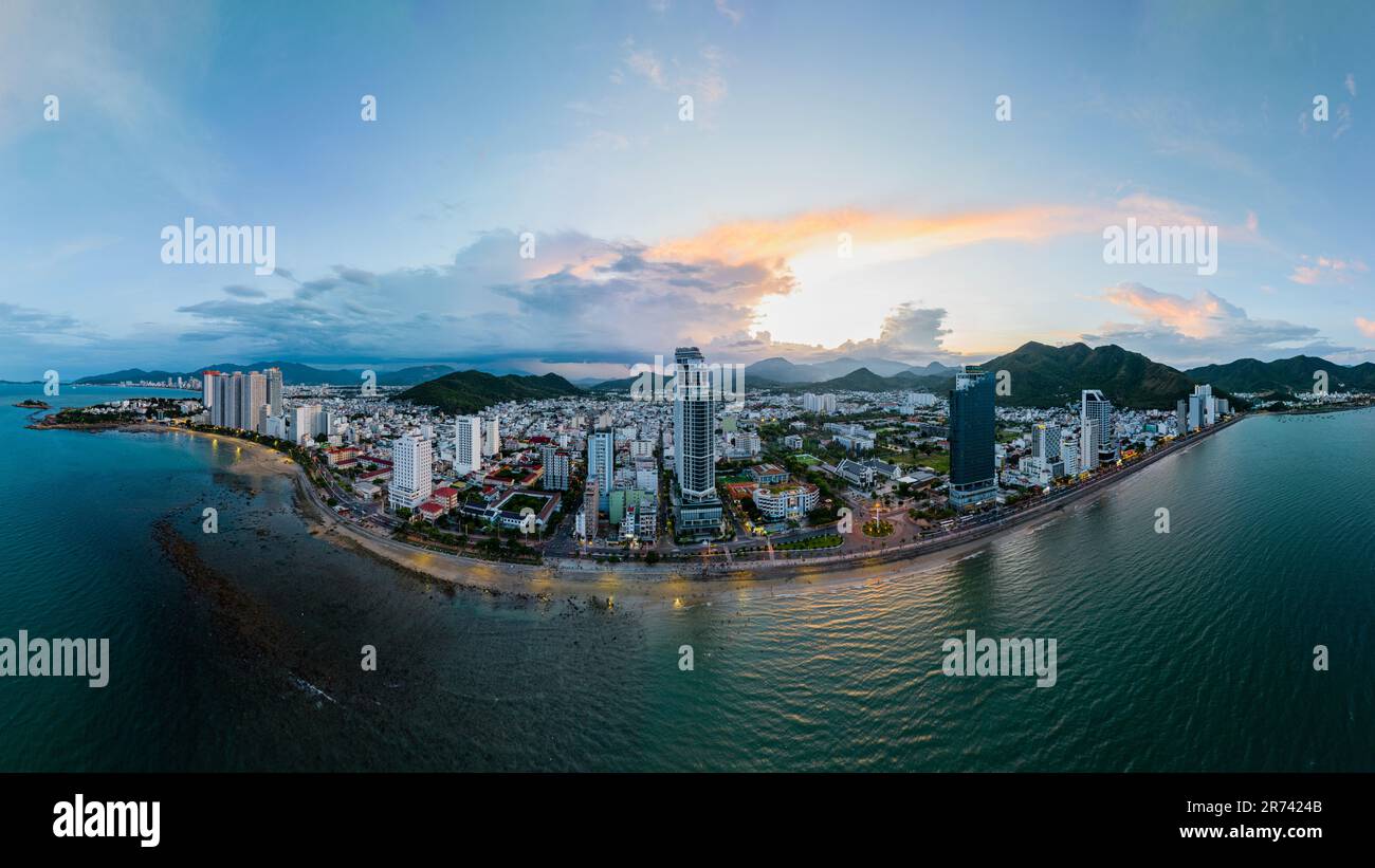 June 5, 2023: panoramic view of the coastal city of Nha Trang, Vietnam Stock Photo
