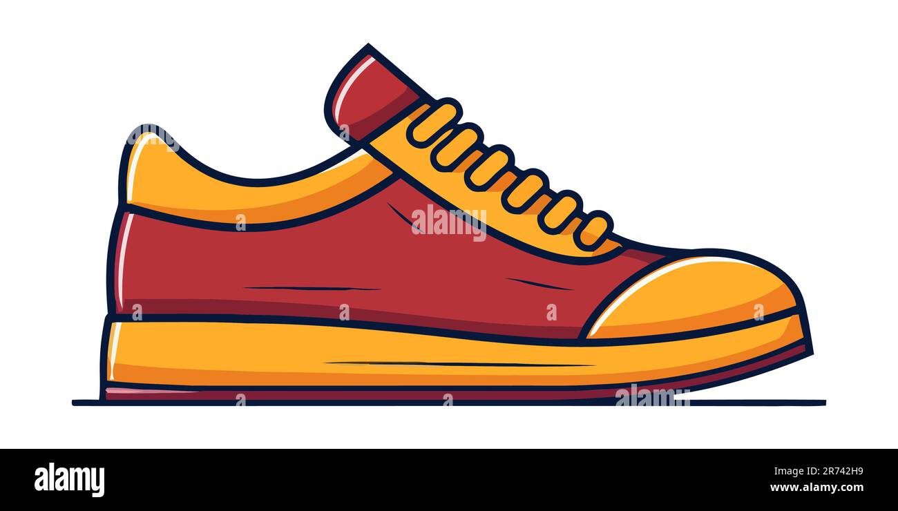 Cute sneakers. Sneakers isolated on white background. Cartoon shoes ...