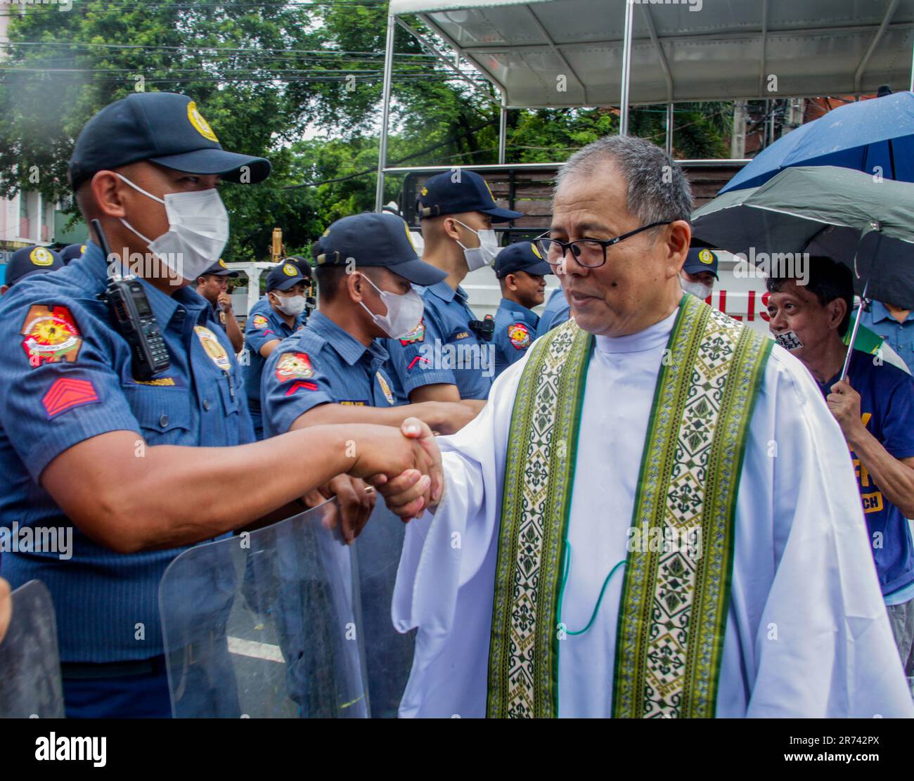 Manila, Philippines. 12th June, 2023. Mass and protest by the group of