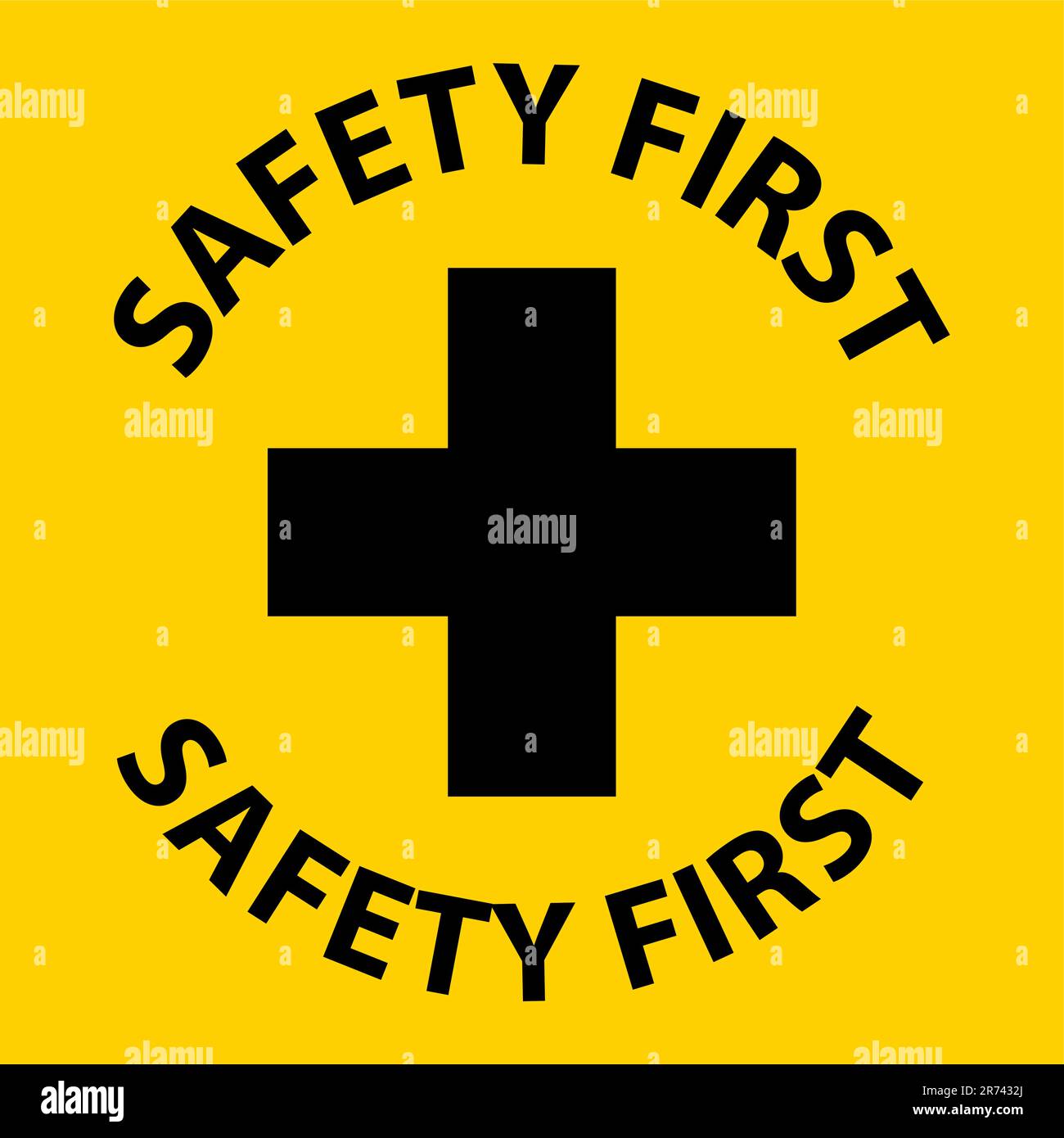 Notice Safety First Sign On White Background Stock Vector Image & Art ...
