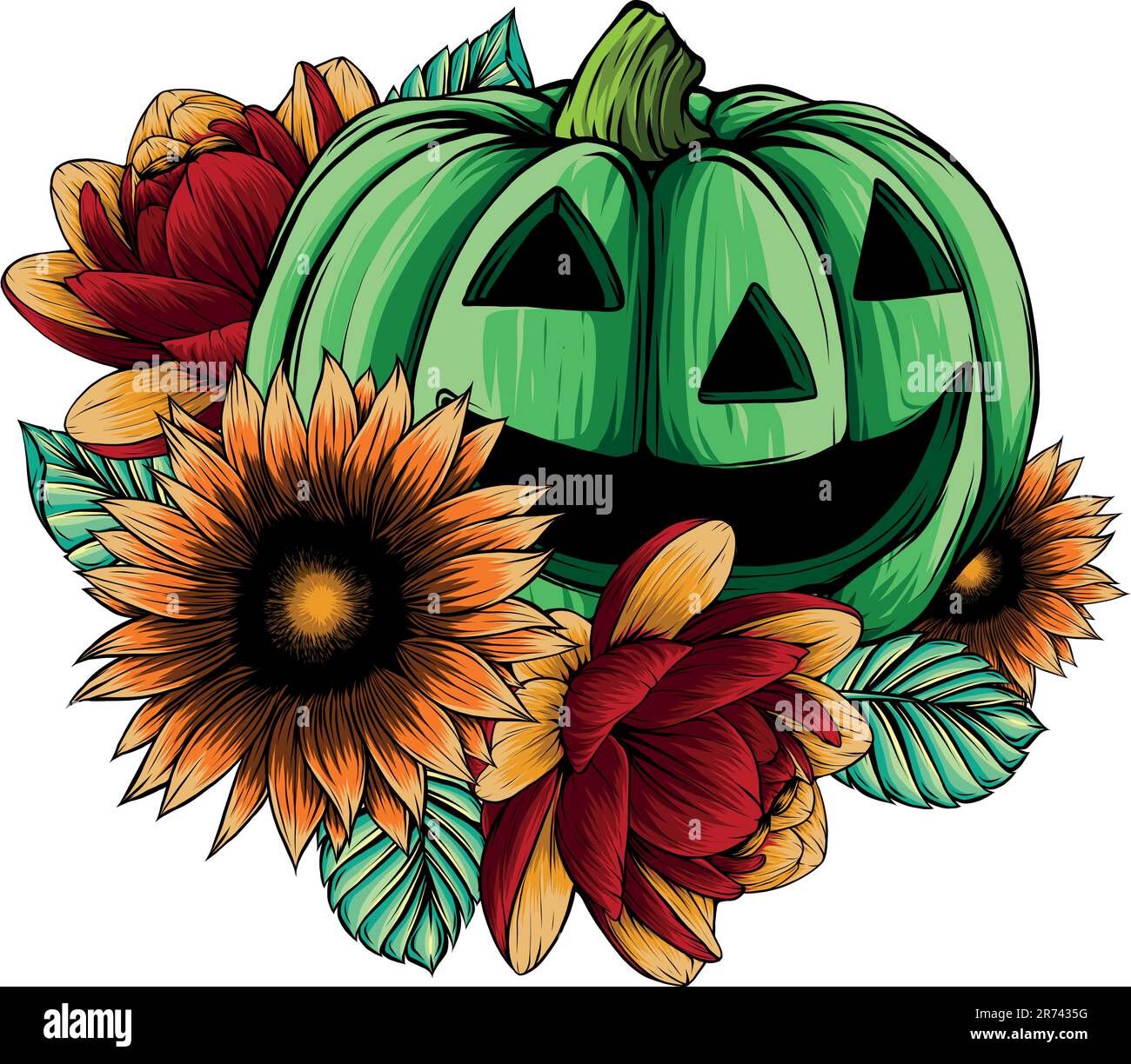 Halloween pumpkin in flat style vector illustration design Stock Vector ...