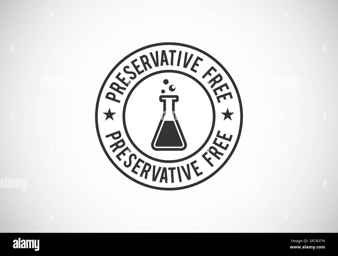 Preservatives free natural organic food package label. No additives, no