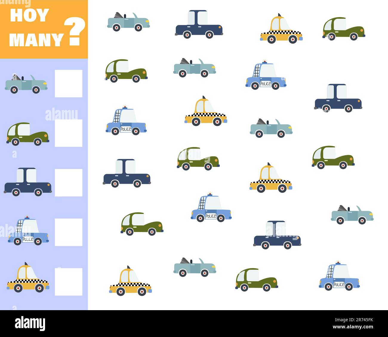 Counting game for preschool children. Educational math game. Count how