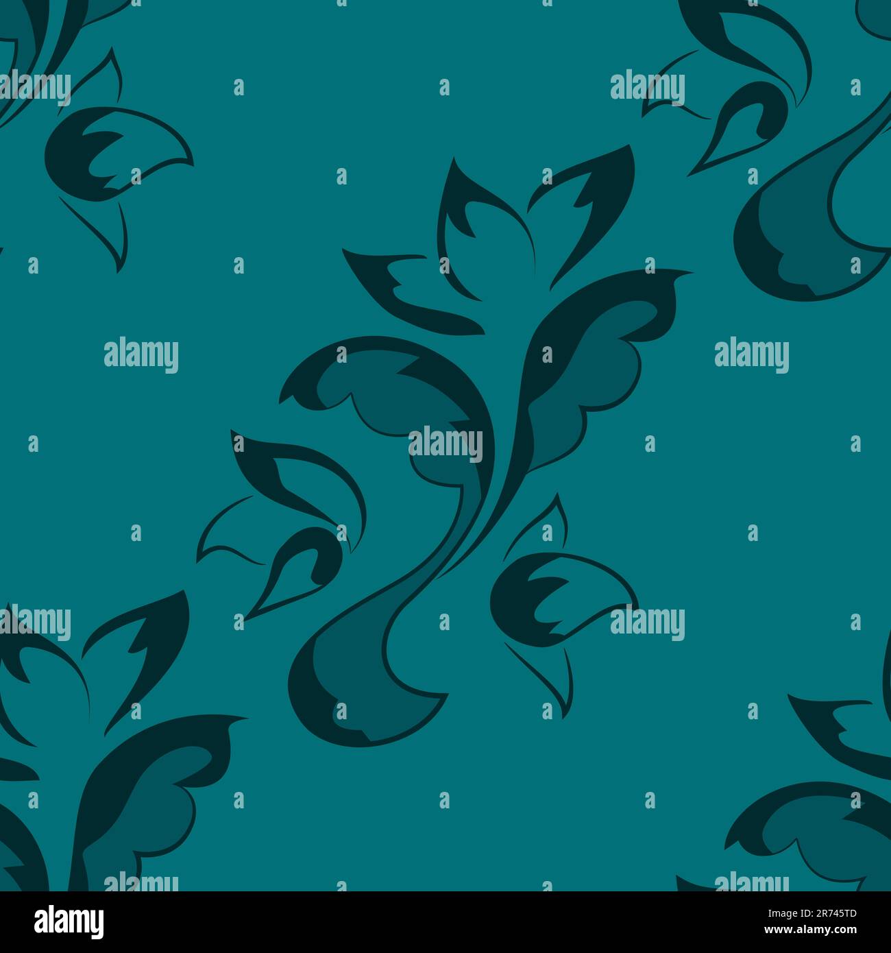 Vector floral seamless blue background Stock Vector Image & Art - Alamy