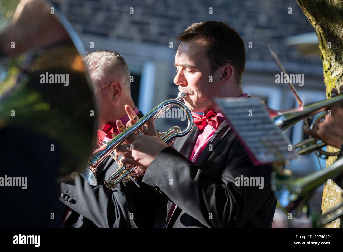 Whit Friday Brass Band contests.  PIC shows Dobcross contest. Stock Photo