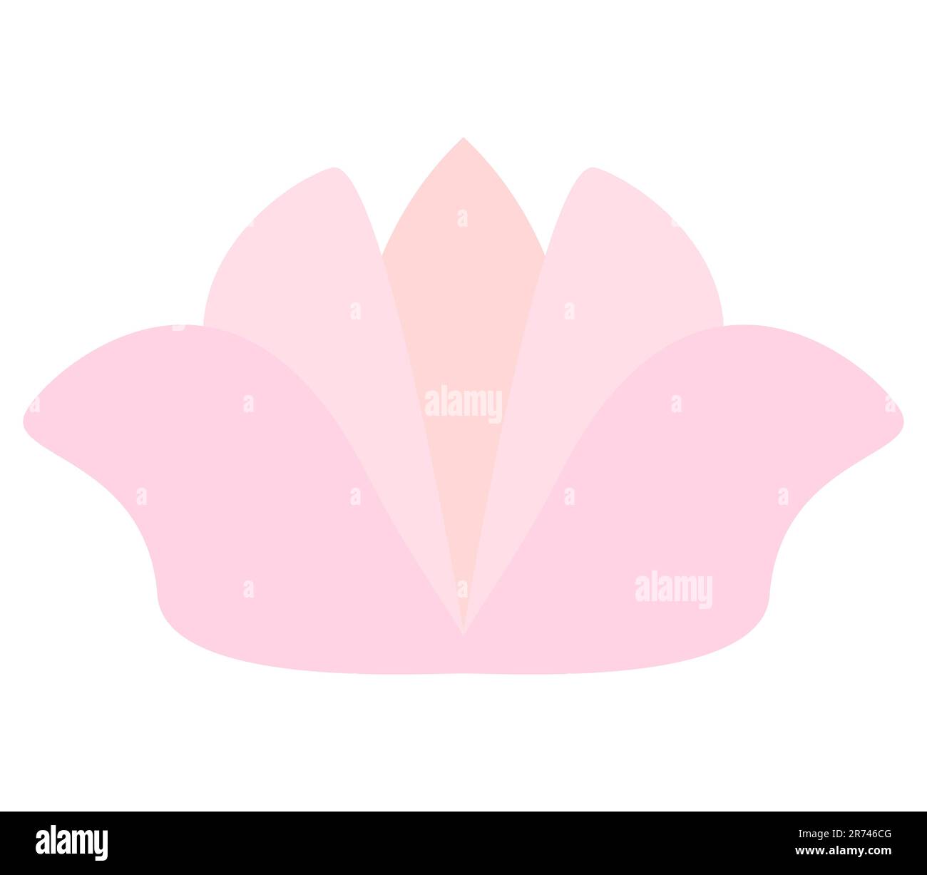Pink lotus flower Monochrome vector illustration Isolated on white ...