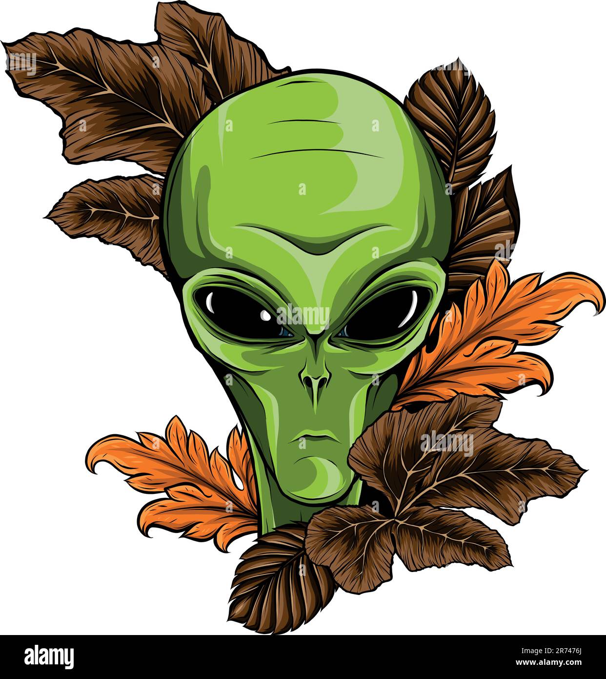 Alien head. vector illustration design of extraterrestrial humanoid ...