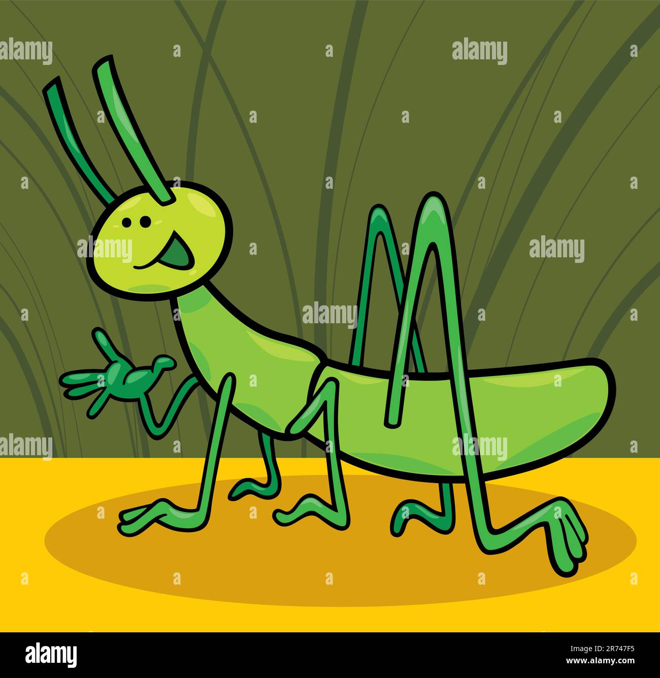 cartoon illustration of funny grasshopper Stock Vector Image & Art - Alamy