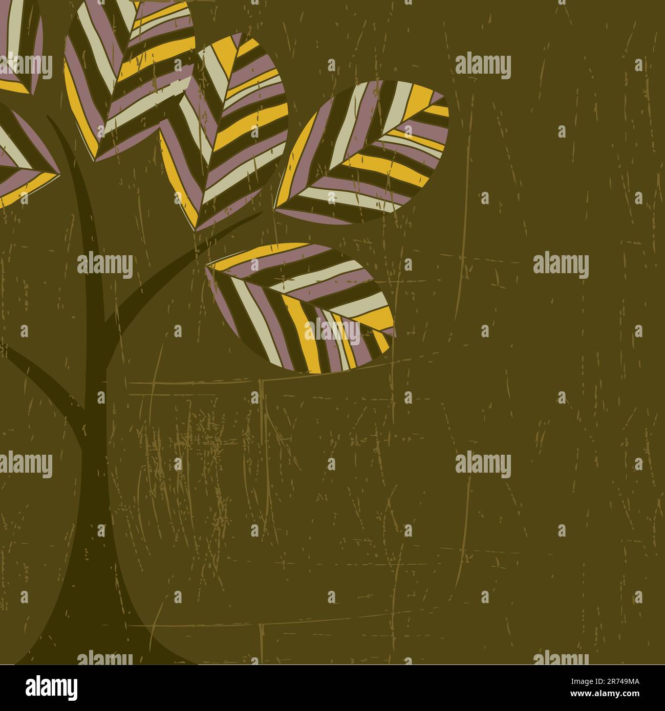 card design with stylized trees and text. vector illustration card ...