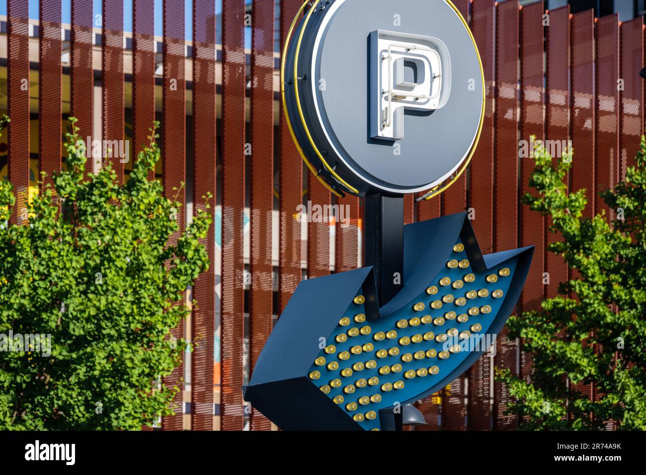 Parking lot signage at Ponce City Market in Atlanta, (USA Stock Photo Alamy