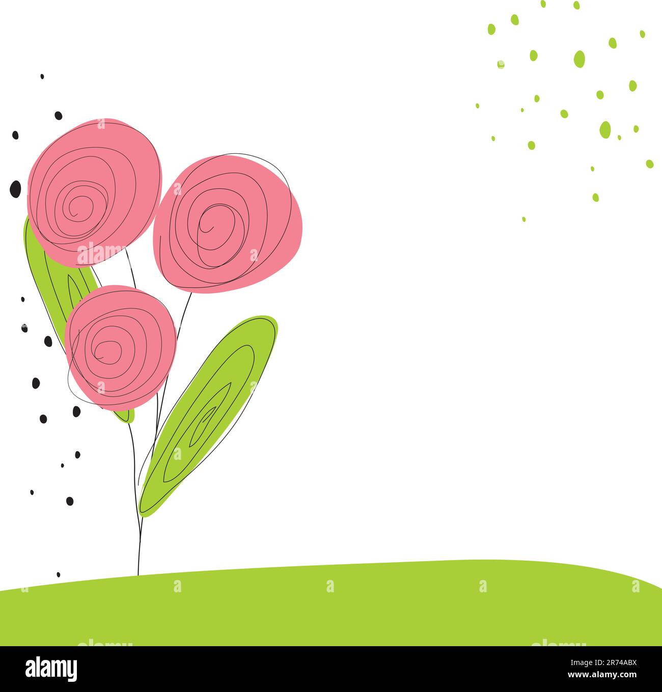 Colourful Spring flowers background. Vector illustration Stock Vector