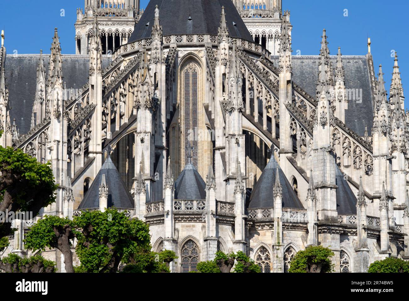 Back of Famous cathedral Sainte-Croix, Orléans, France Stock Photo