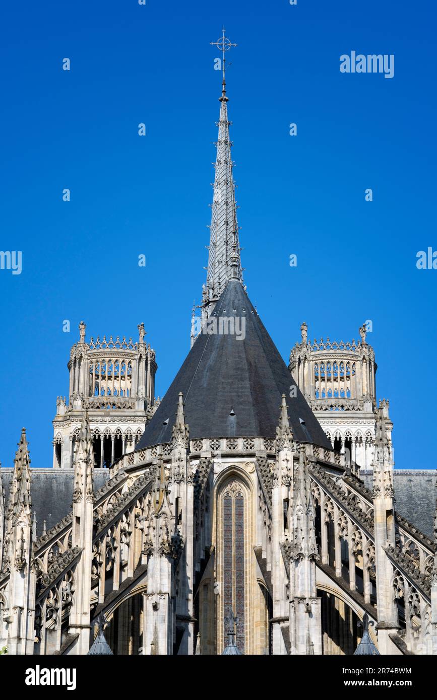 Top of famous cathedral Sainte-Croix, Orléans, France Stock Photo