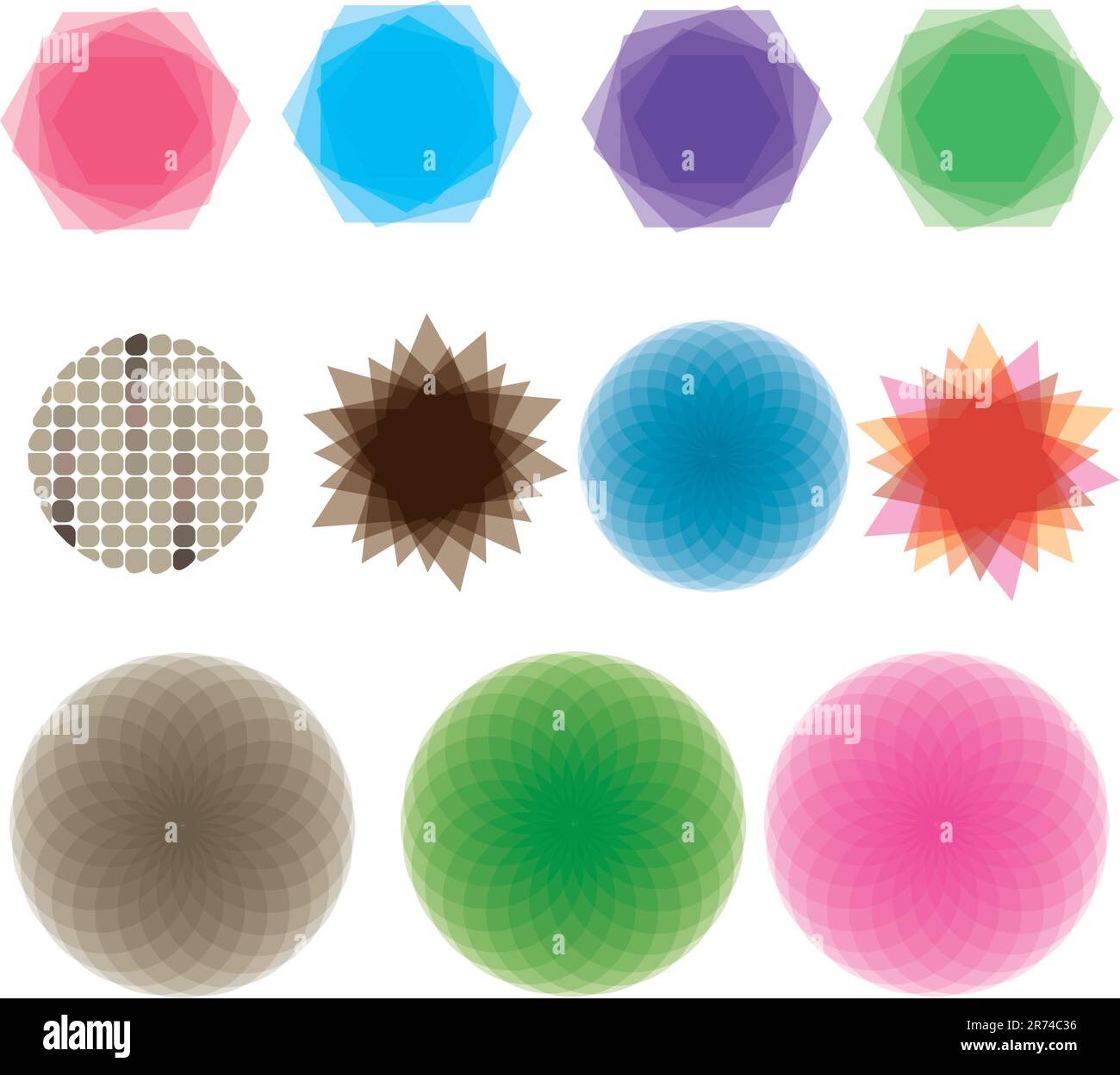 Set of glossy design elements in colours . Vector Illustration Stock ...