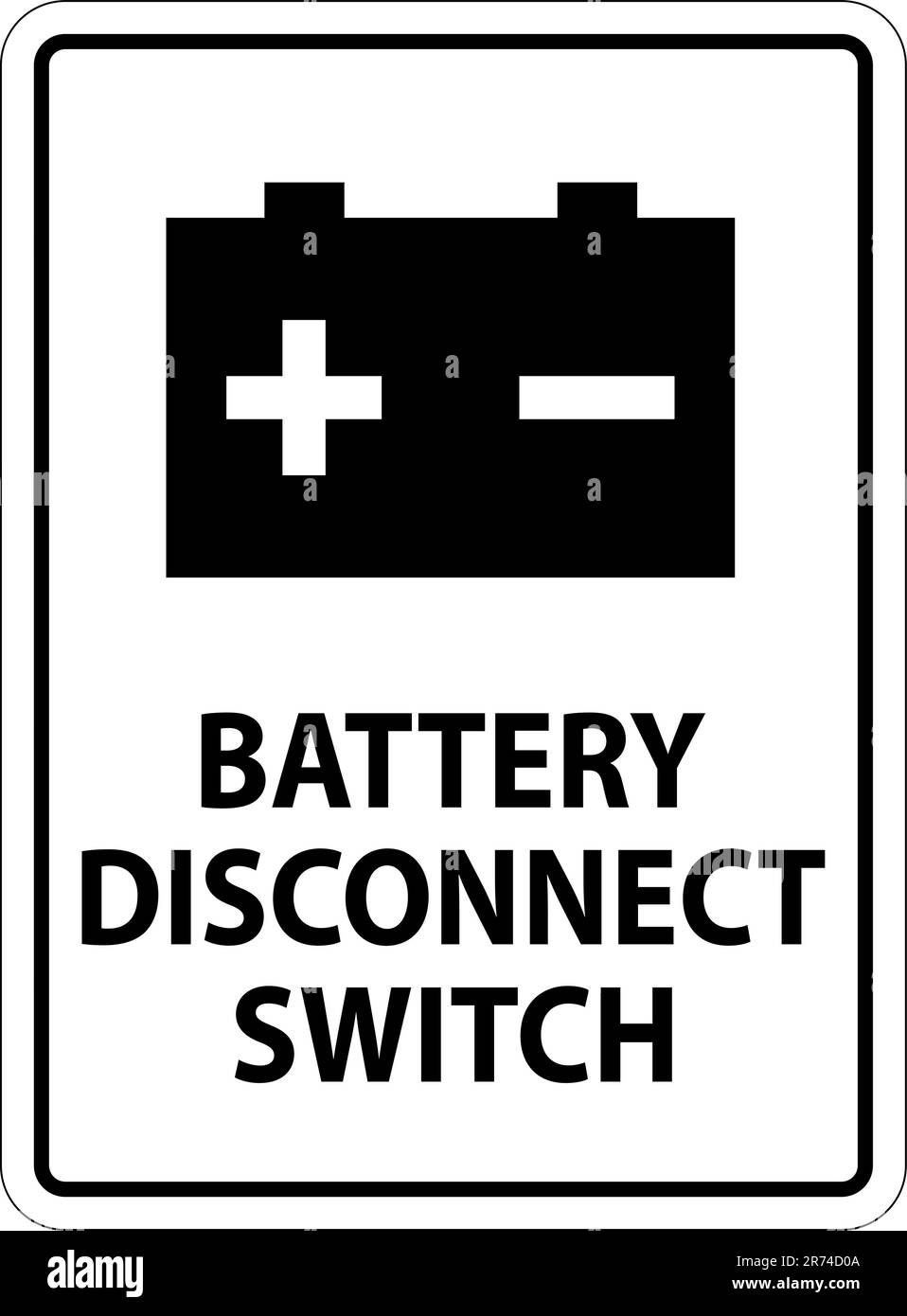 Battery Disconnect Switch Sign On White Background Stock Vector Image