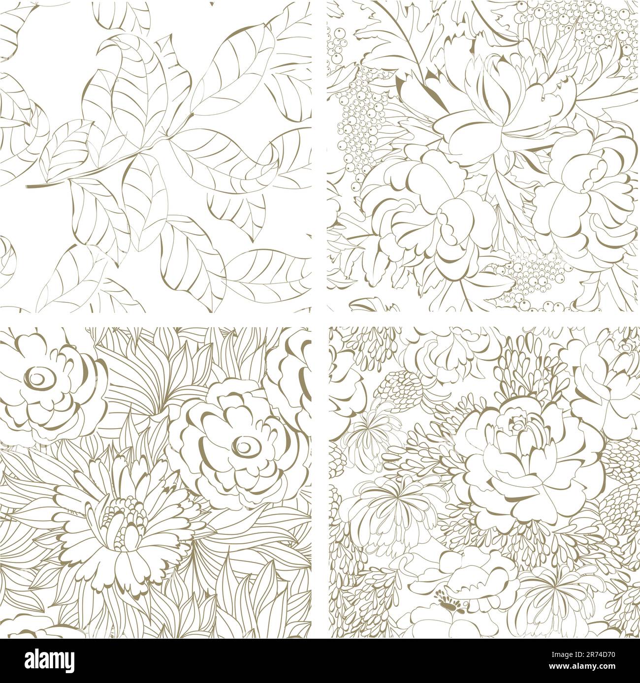 Set of seamless floral background Stock Vector Image & Art - Alamy