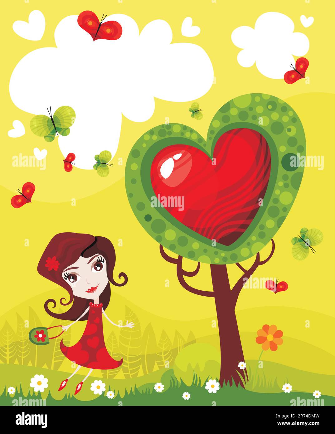 Vector illustration of a valentine card Stock Vector Image & Art - Alamy