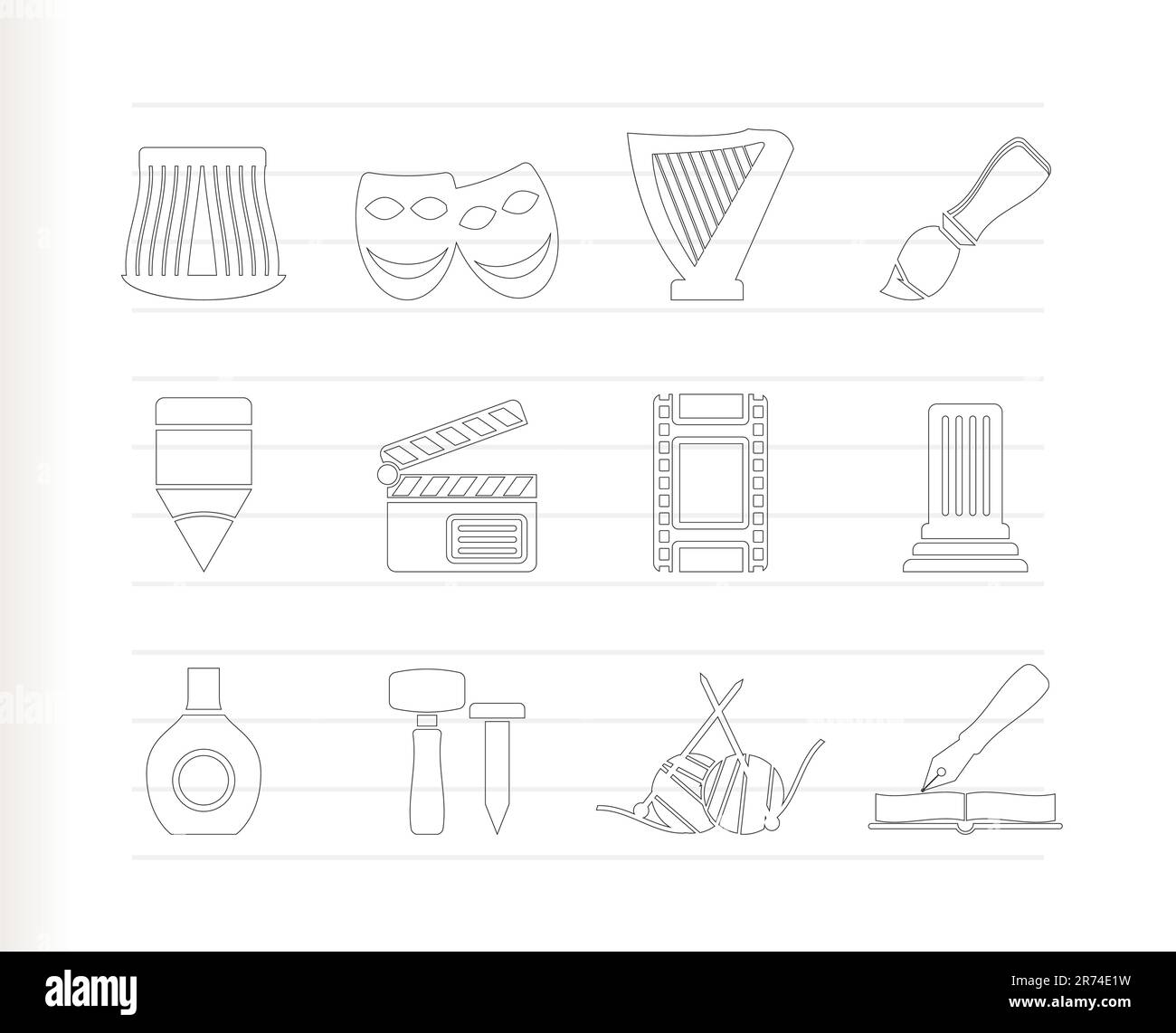 different-kind-of-art-icons-vector-icon-set-stock-vector-image-art