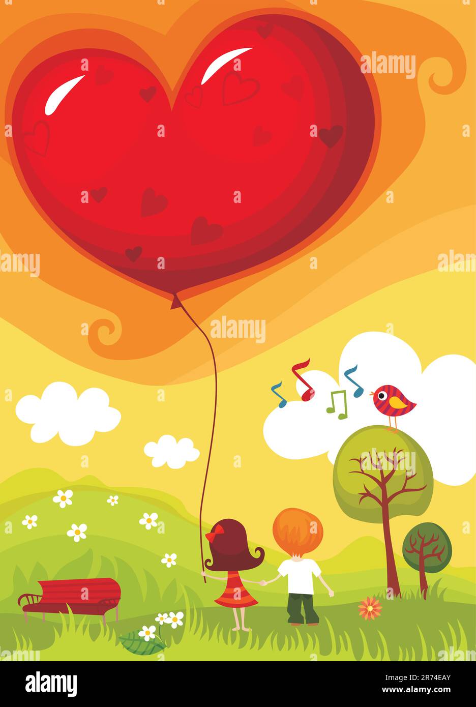 vector illustration of a Valentine card Stock Vector Image & Art - Alamy