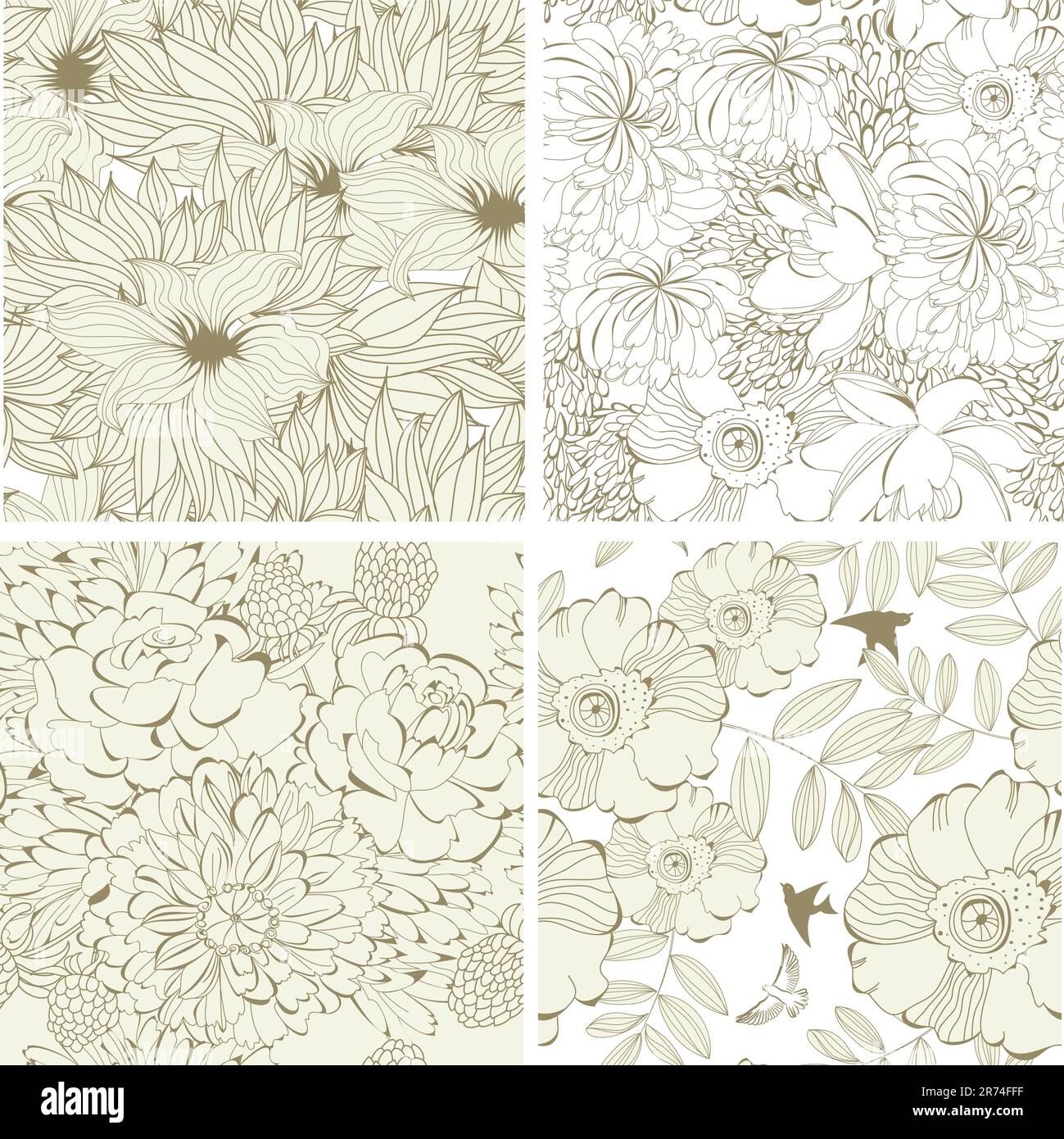 Set of seamless wallpaper Stock Vector Image & Art - Alamy
