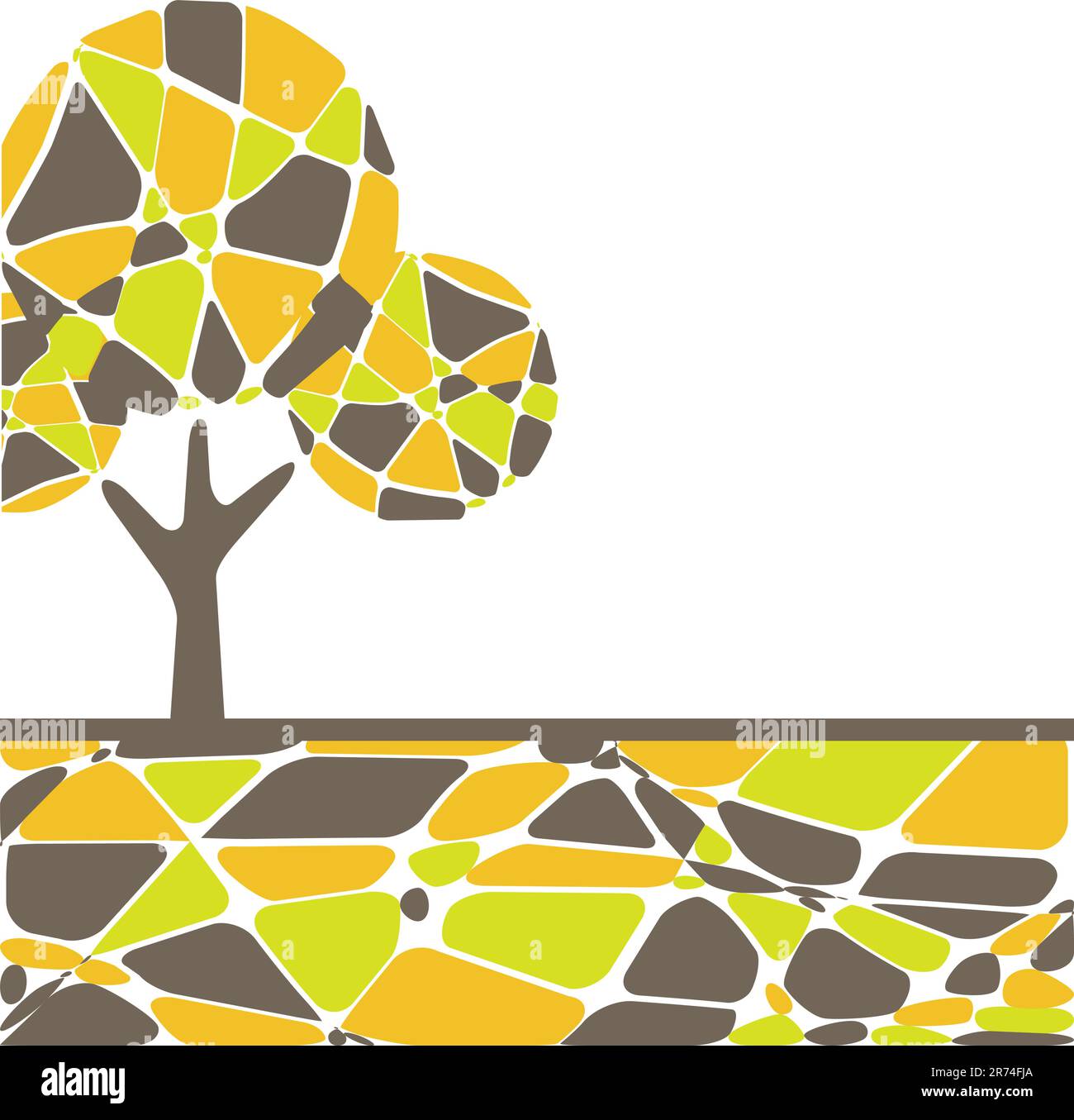 card design with stylized trees and text. vector illustration card ...