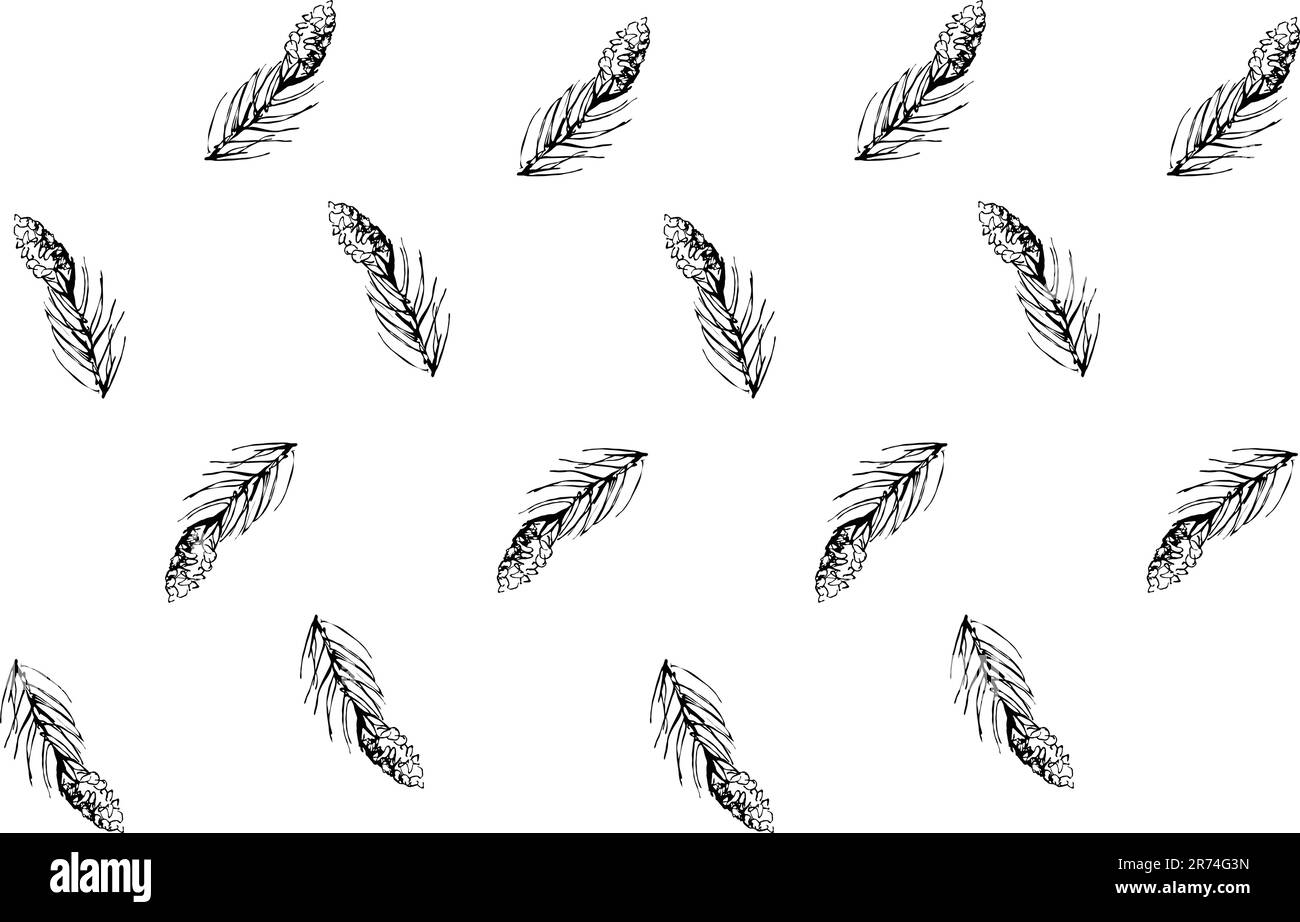 christmas fir-cone drawing seamless pattern Stock Vector Image & Art ...