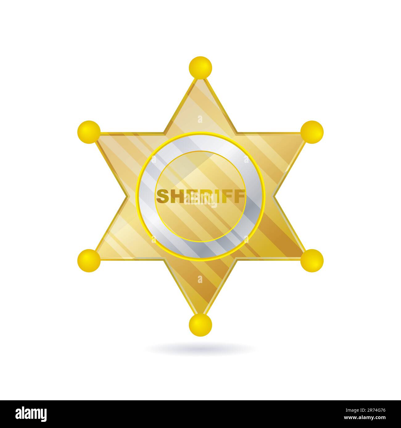 gold sheriff badge Stock Vector