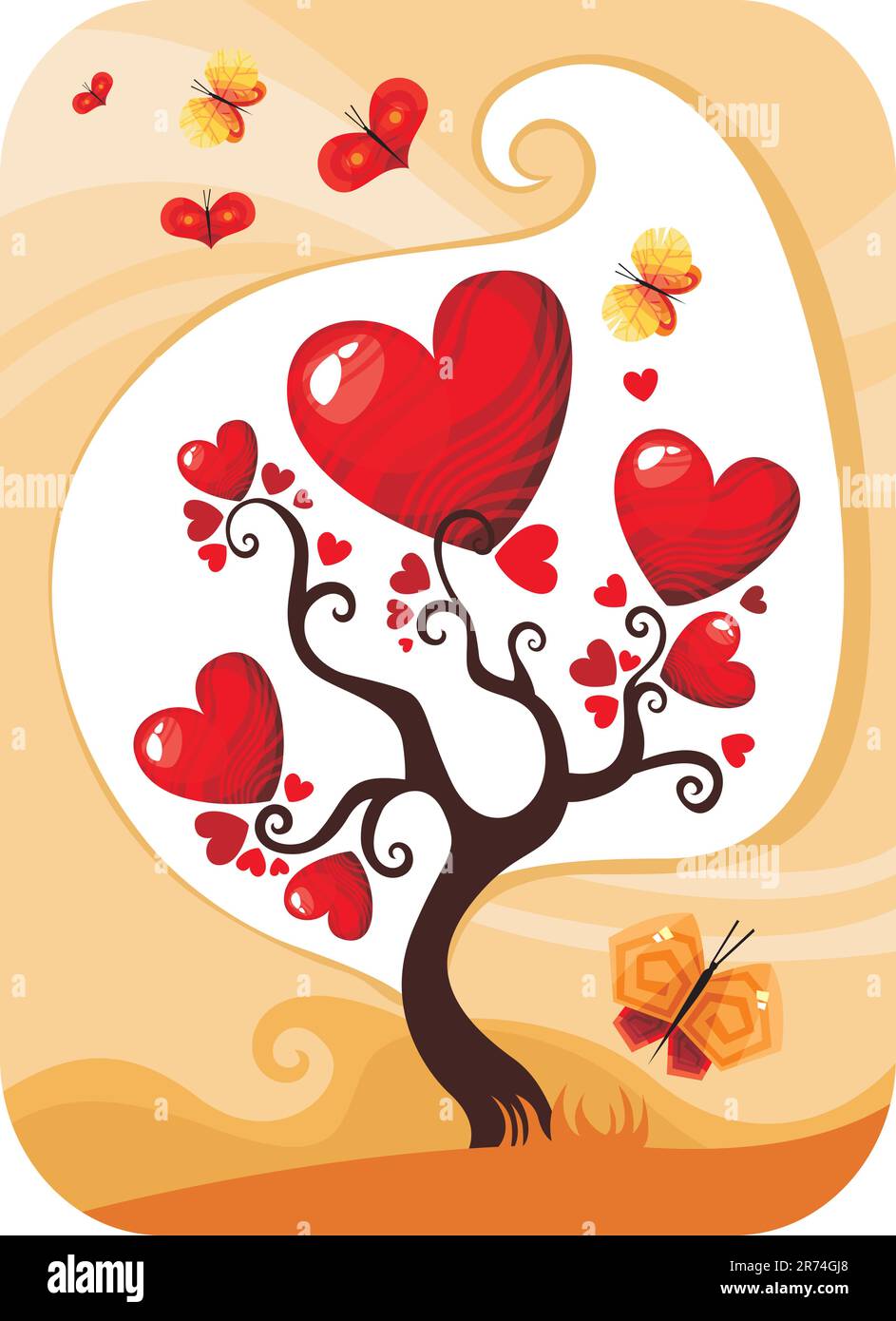 vector illustration of a cute valentine card Stock Vector Image & Art ...