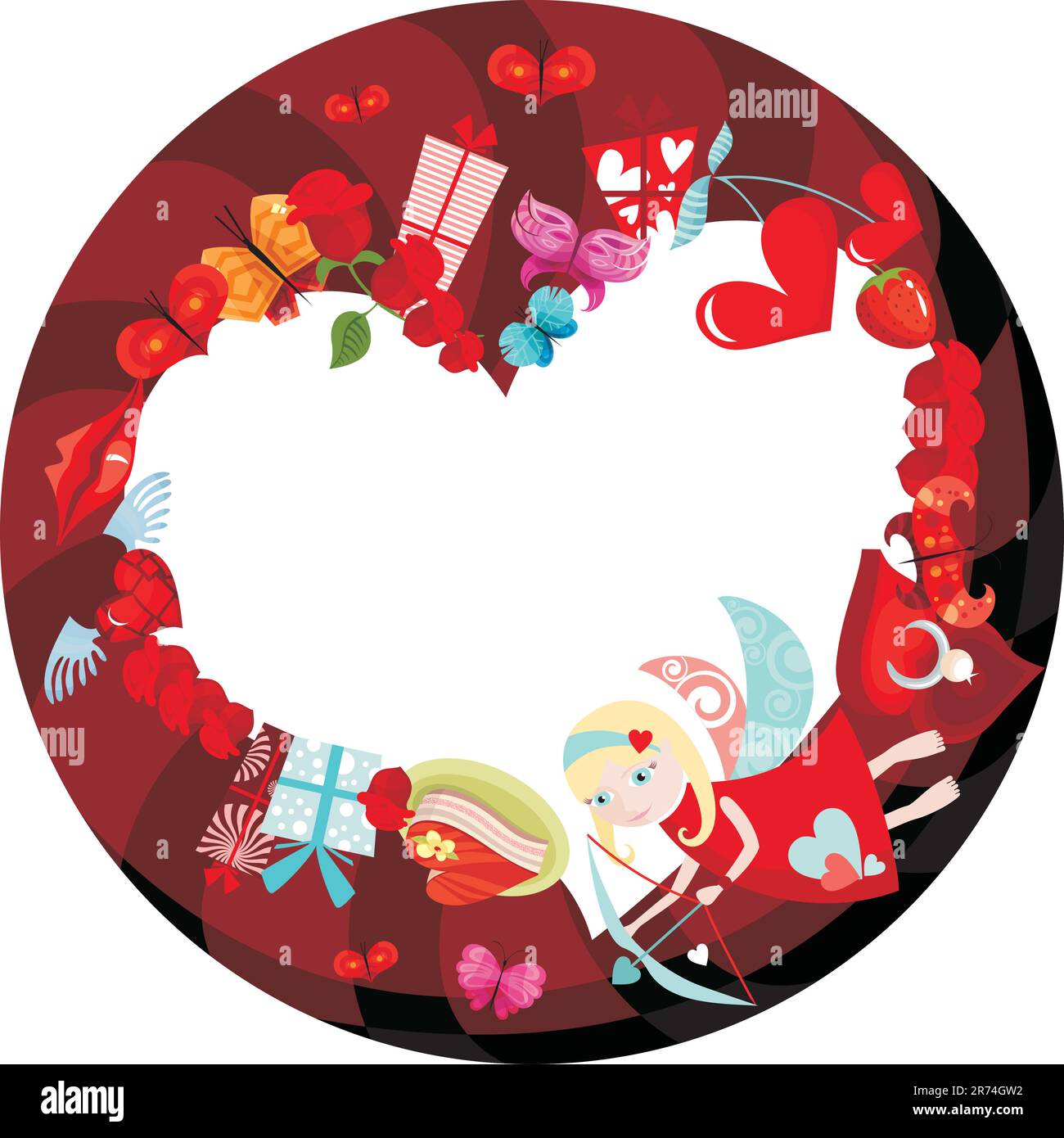 vector illustration of a valentine card Stock Vector Image & Art - Alamy