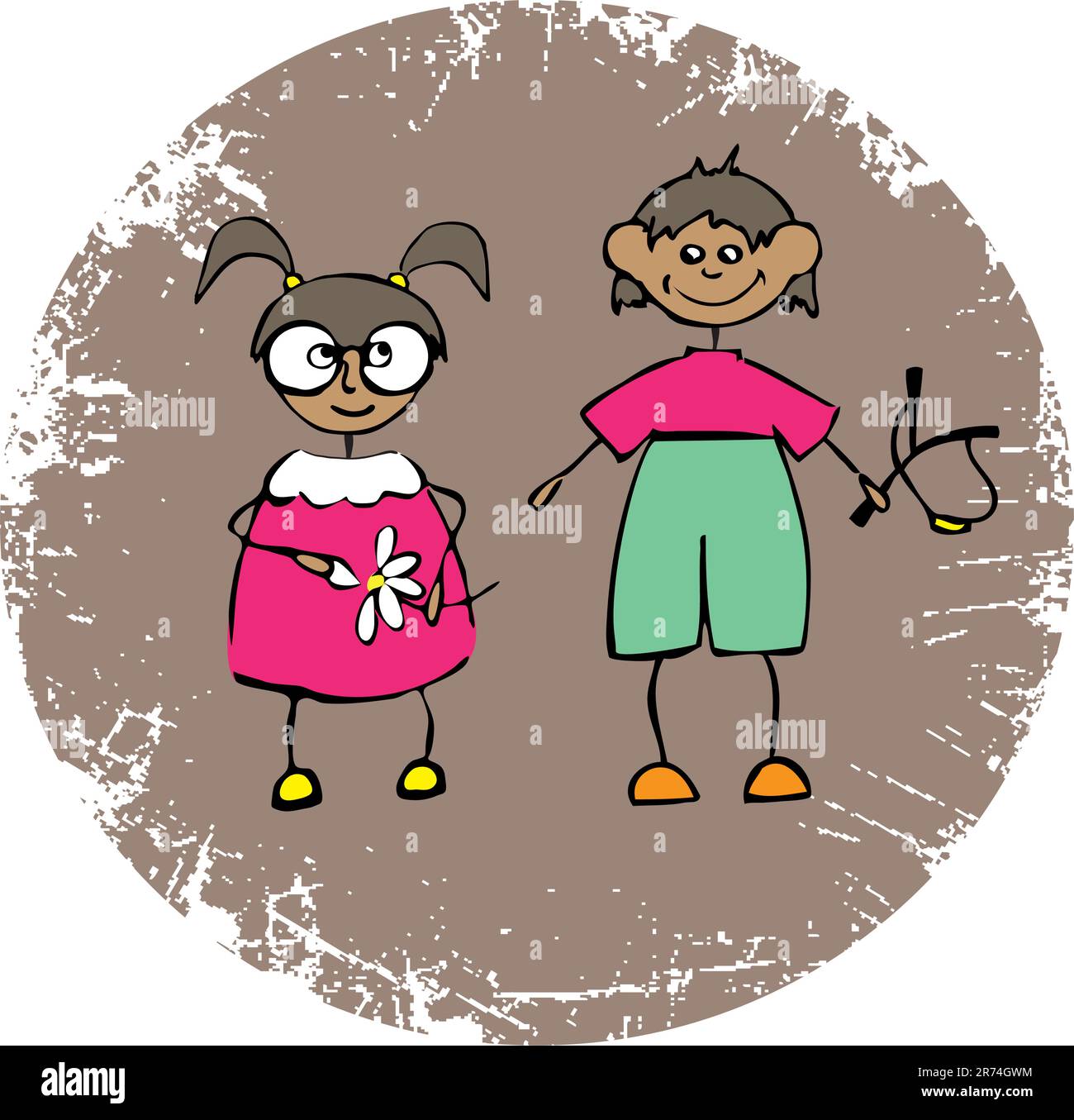 happy kids playing. vector illustration Stock Vector Image & Art - Alamy