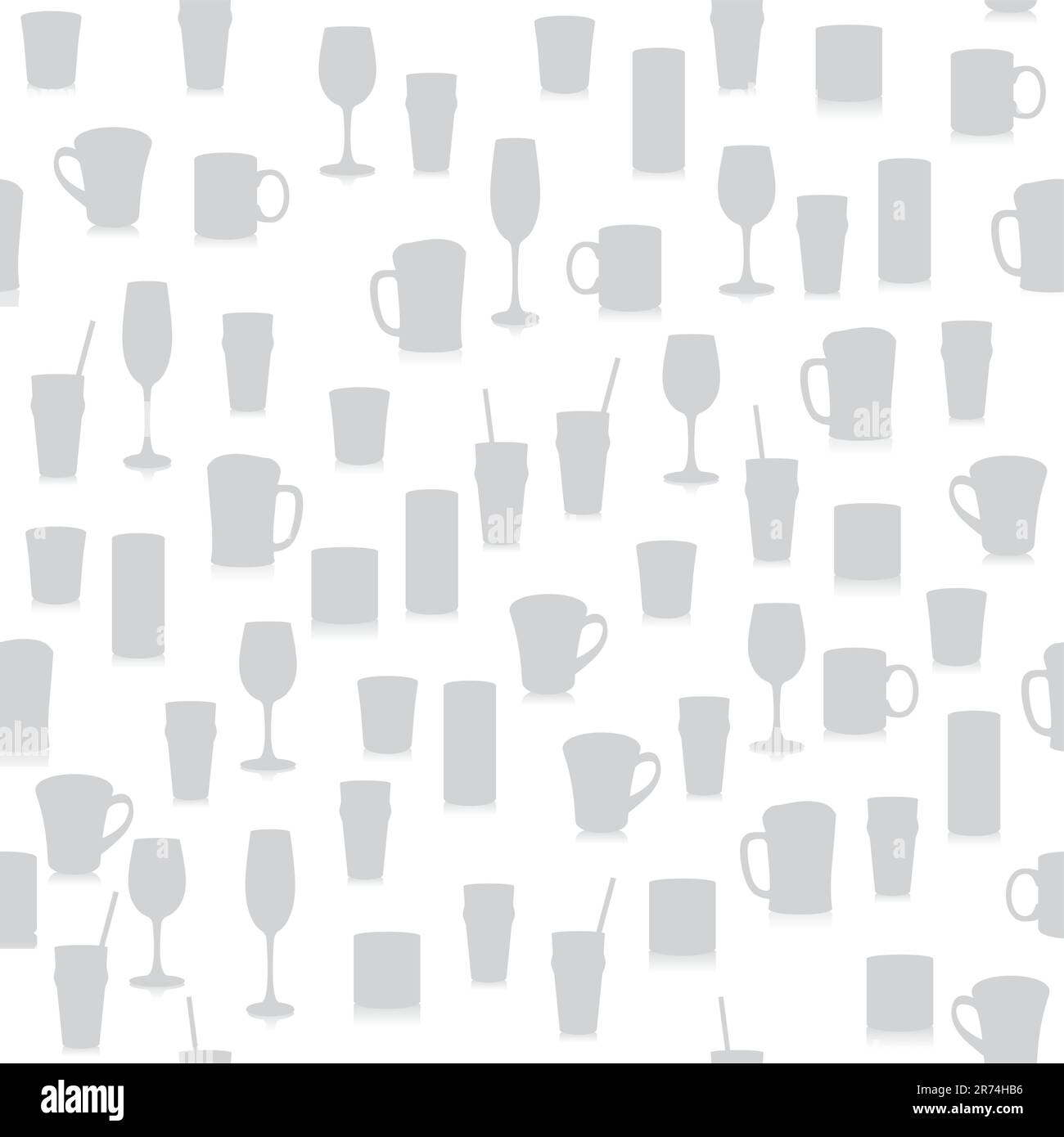 fully editable vector illustration seamless pattern with different glasses Stock Vector