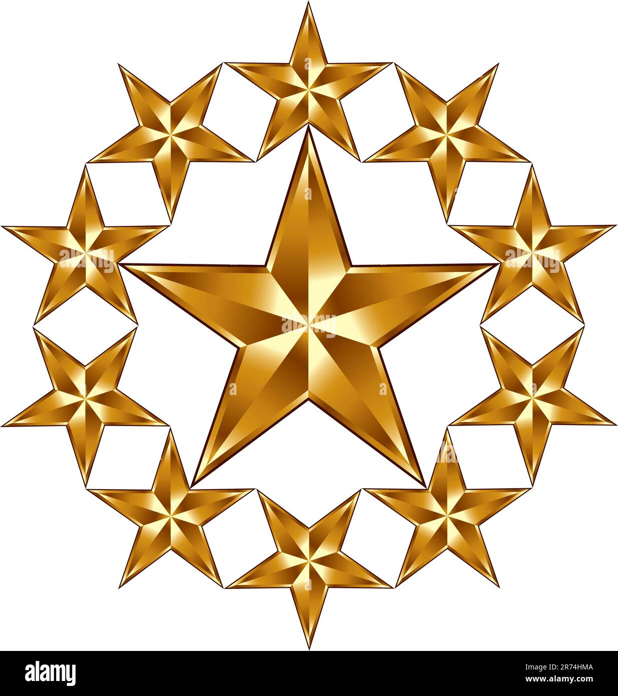 10 golden stars composition. Emblem or logo Stock Vector Image & Art
