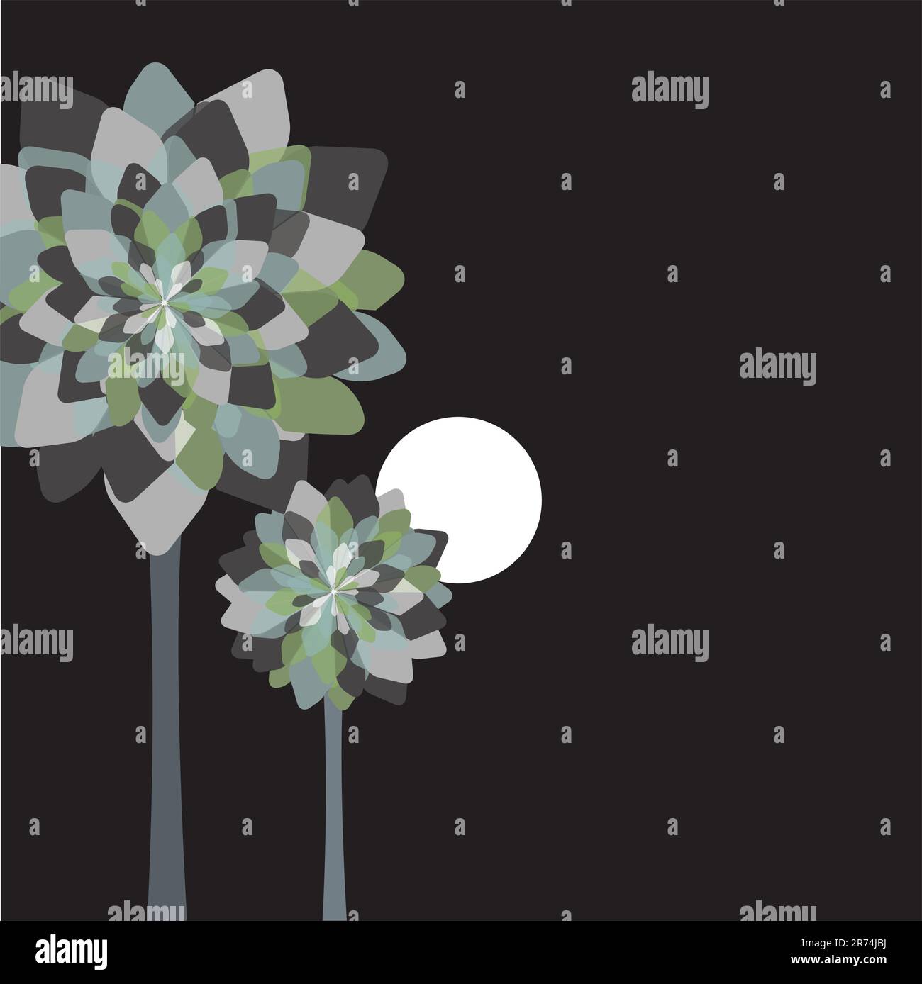 card design with stylized trees and text. vector illustration card ...
