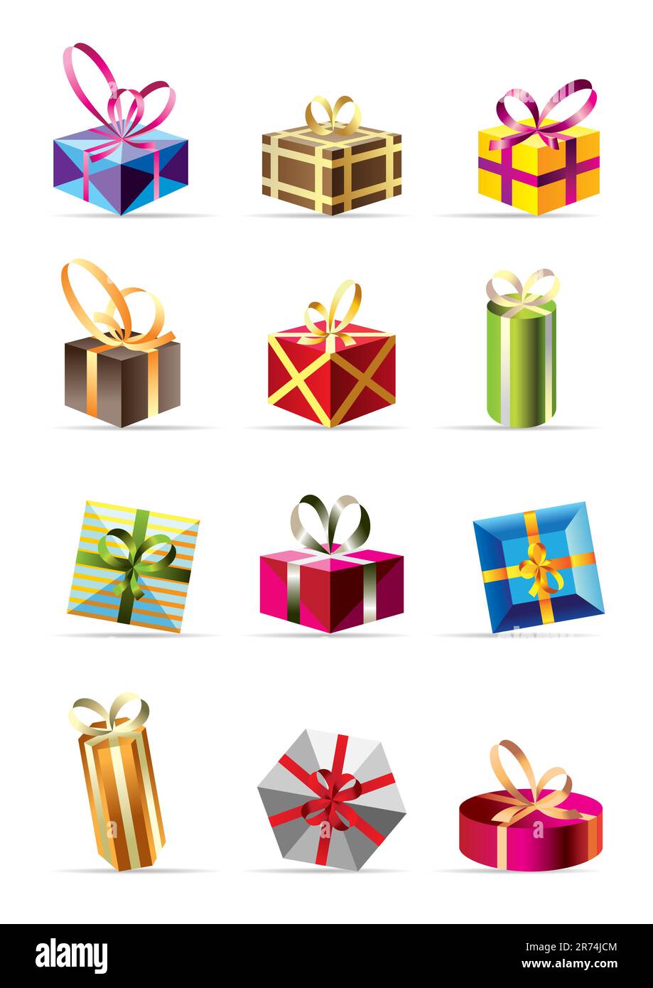 set of colorful gift boxes - vector illustration Stock Vector Image ...
