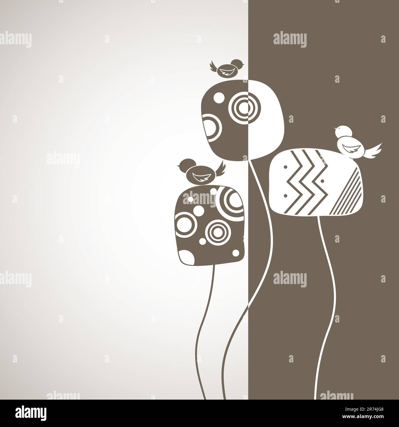 card design with stylized trees and text. vector illustration card ...