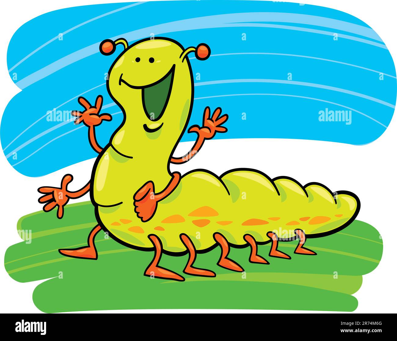cartoon illustration of funny caterpillar Stock Vector Image & Art - Alamy