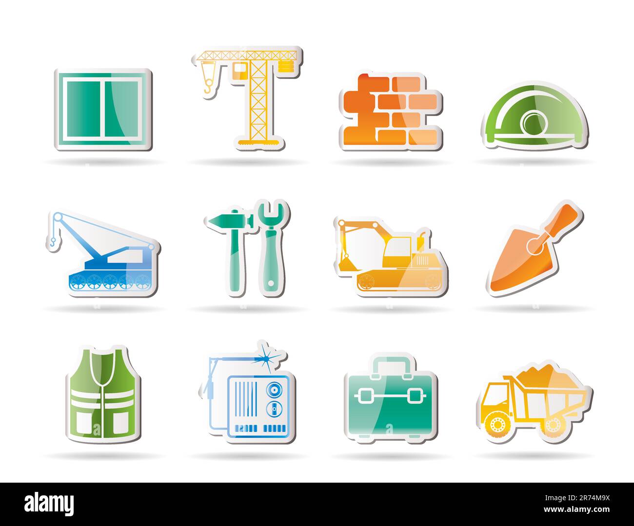 building and construction icons - vector icon set Stock Vector