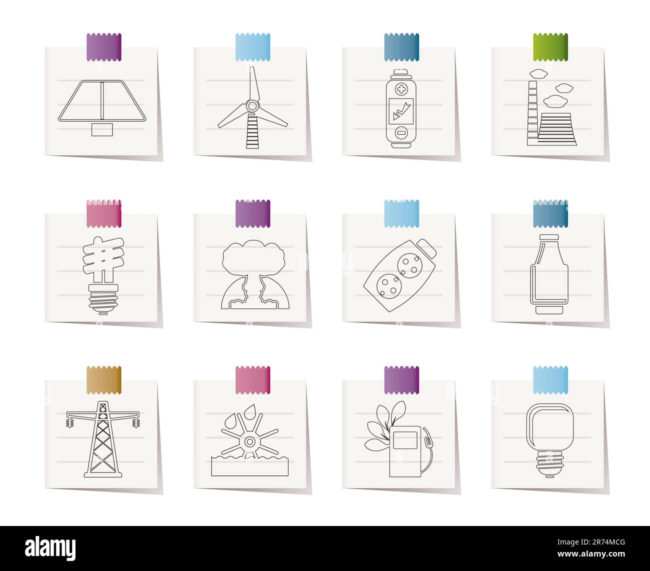 Power, energy and electricity icons - vector icon set Stock Vector ...