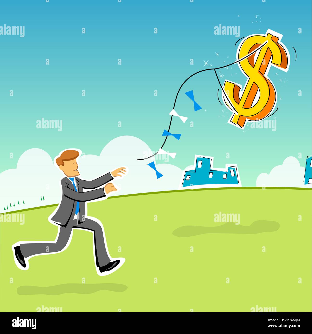 illustration of businessman with dollar Stock Vector Image & Art - Alamy