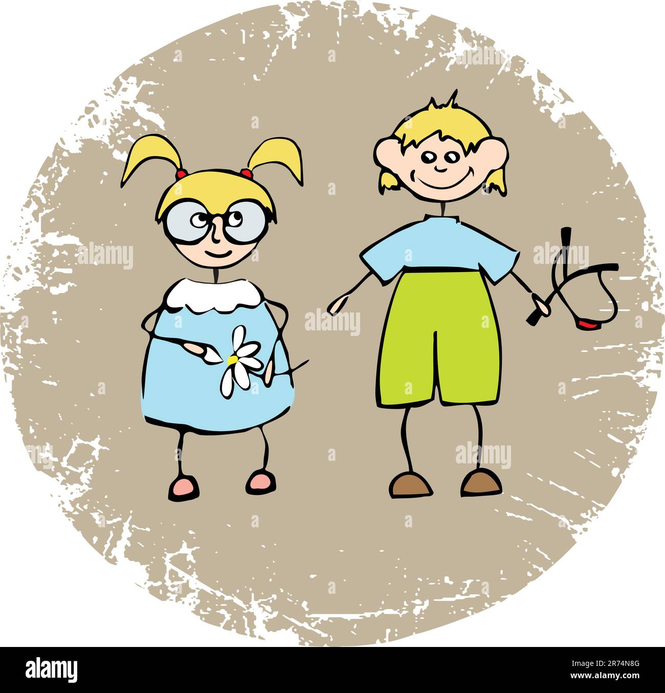 Illustration girl playing computer hi-res stock photography and images ...