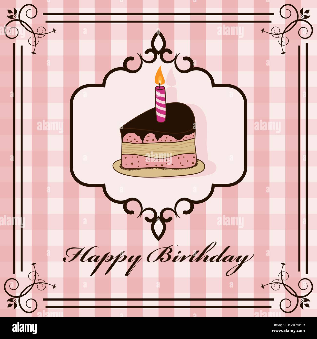 Vector picture with birthday cake Stock Vector Image & Art - Alamy