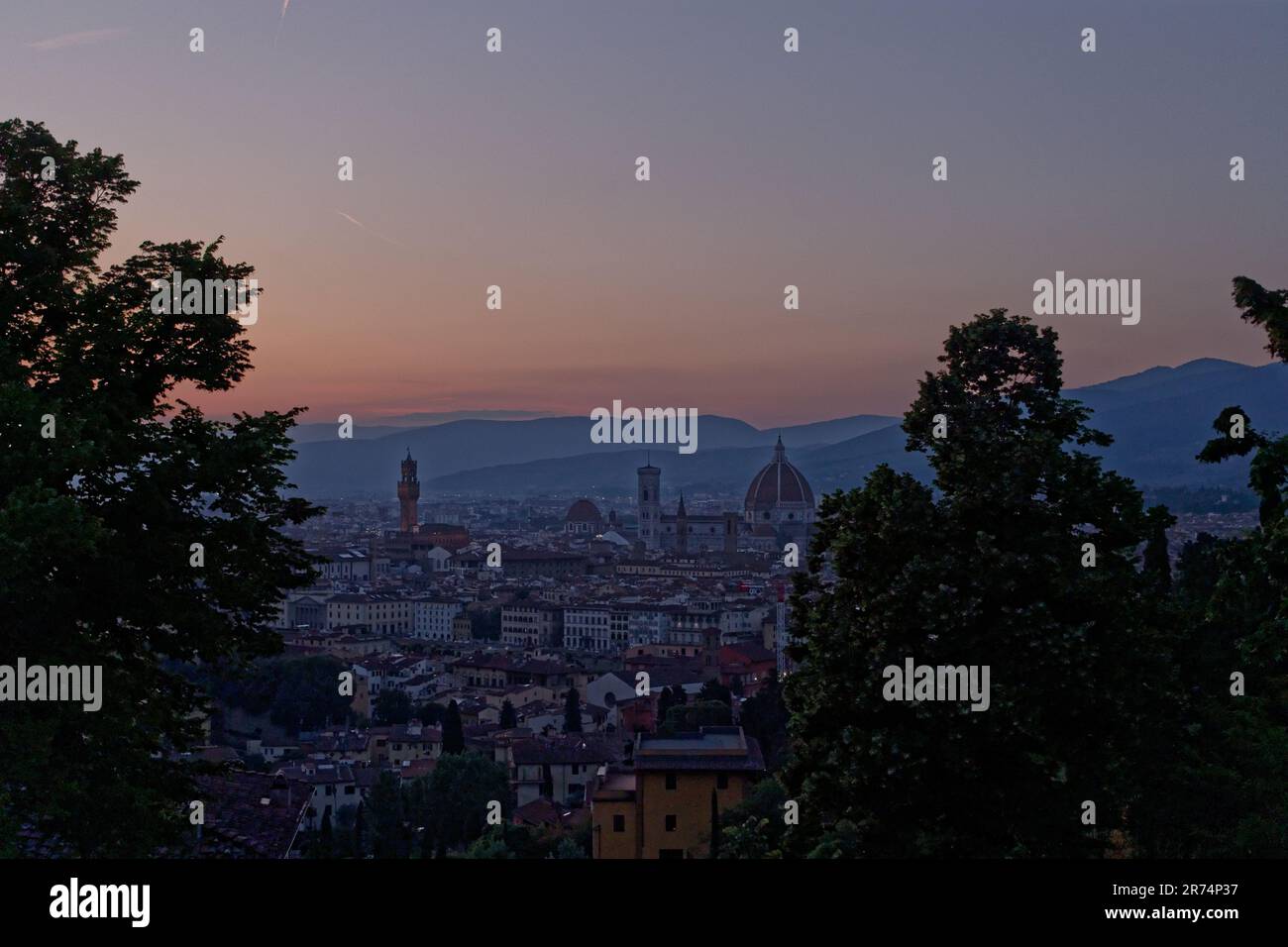 Florence Italy, sunset Stock Photo