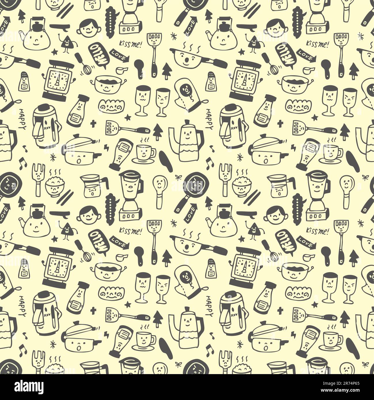 seamless pattern funny cartoon Stock Vector Image Art Alamy