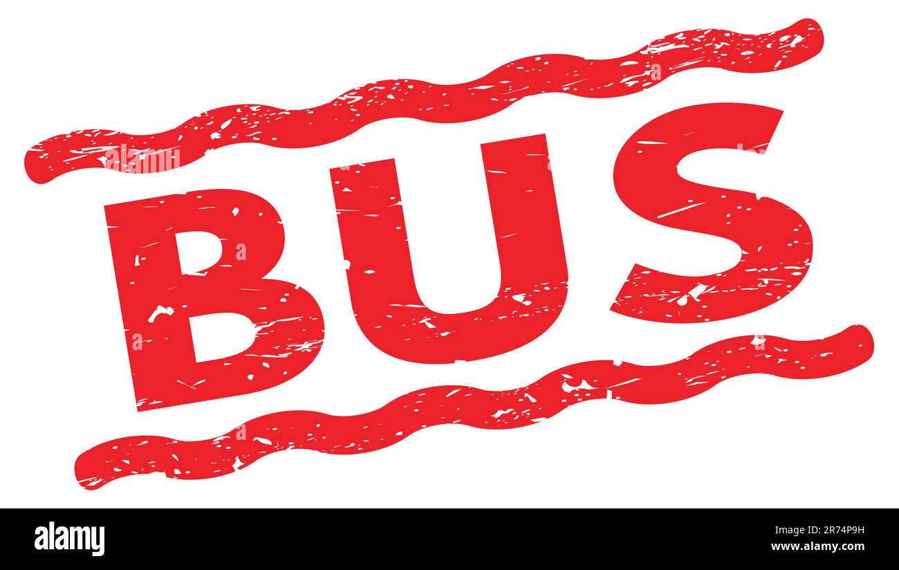 BUS text written on red lines stamp sign Stock Photo Alamy