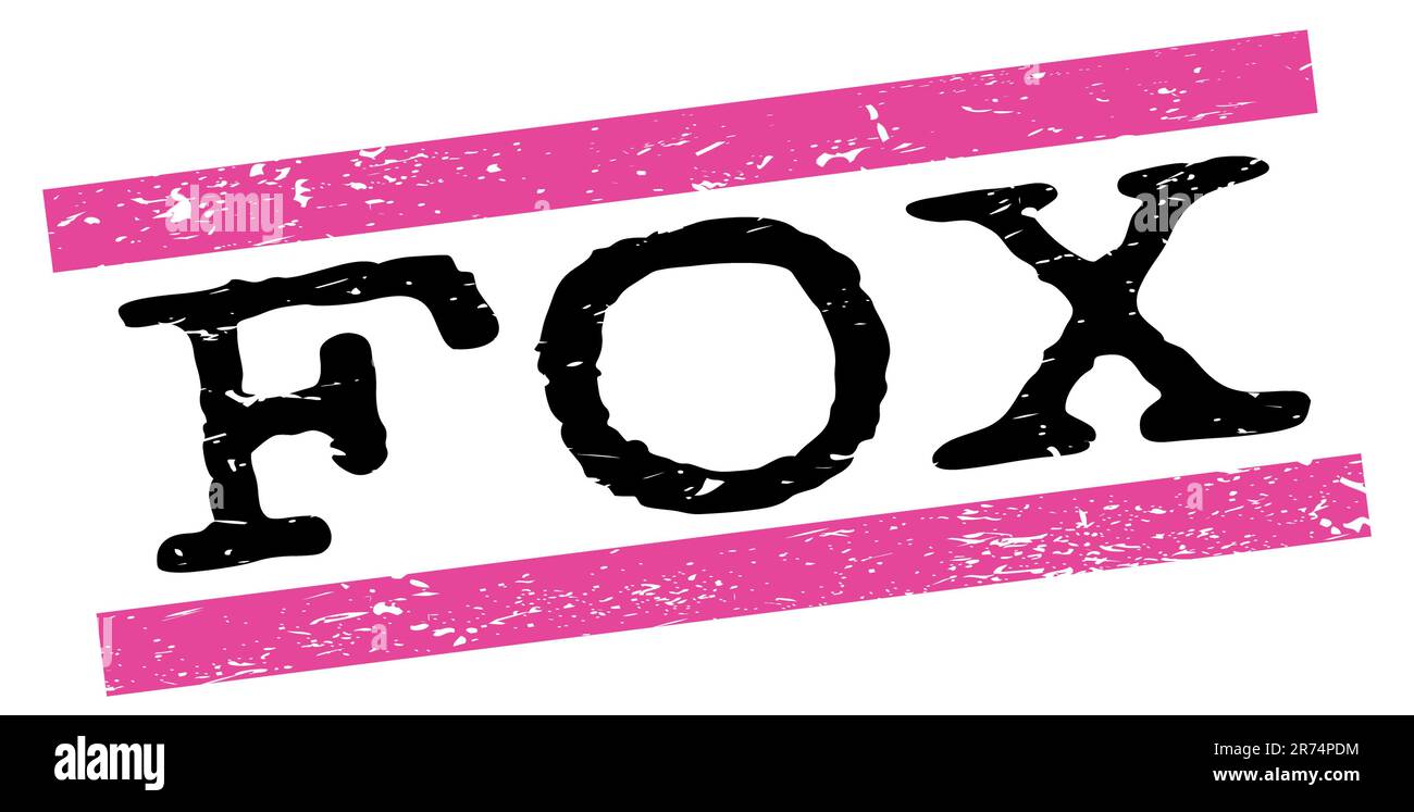 FOX text written on pink-black grungy lines stamp sign Stock Photo - Alamy, image size:1300x747