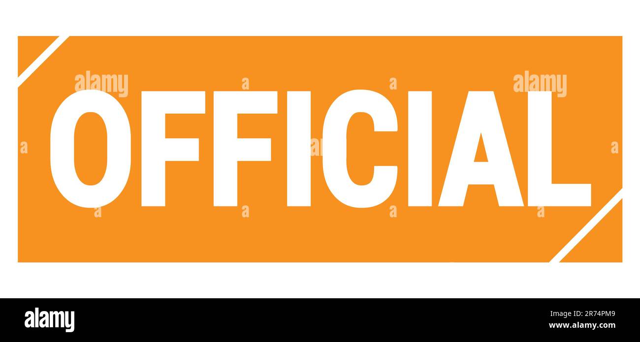 OFFICIAL text written on orange grungy stamp sign Stock Photo - Alamy