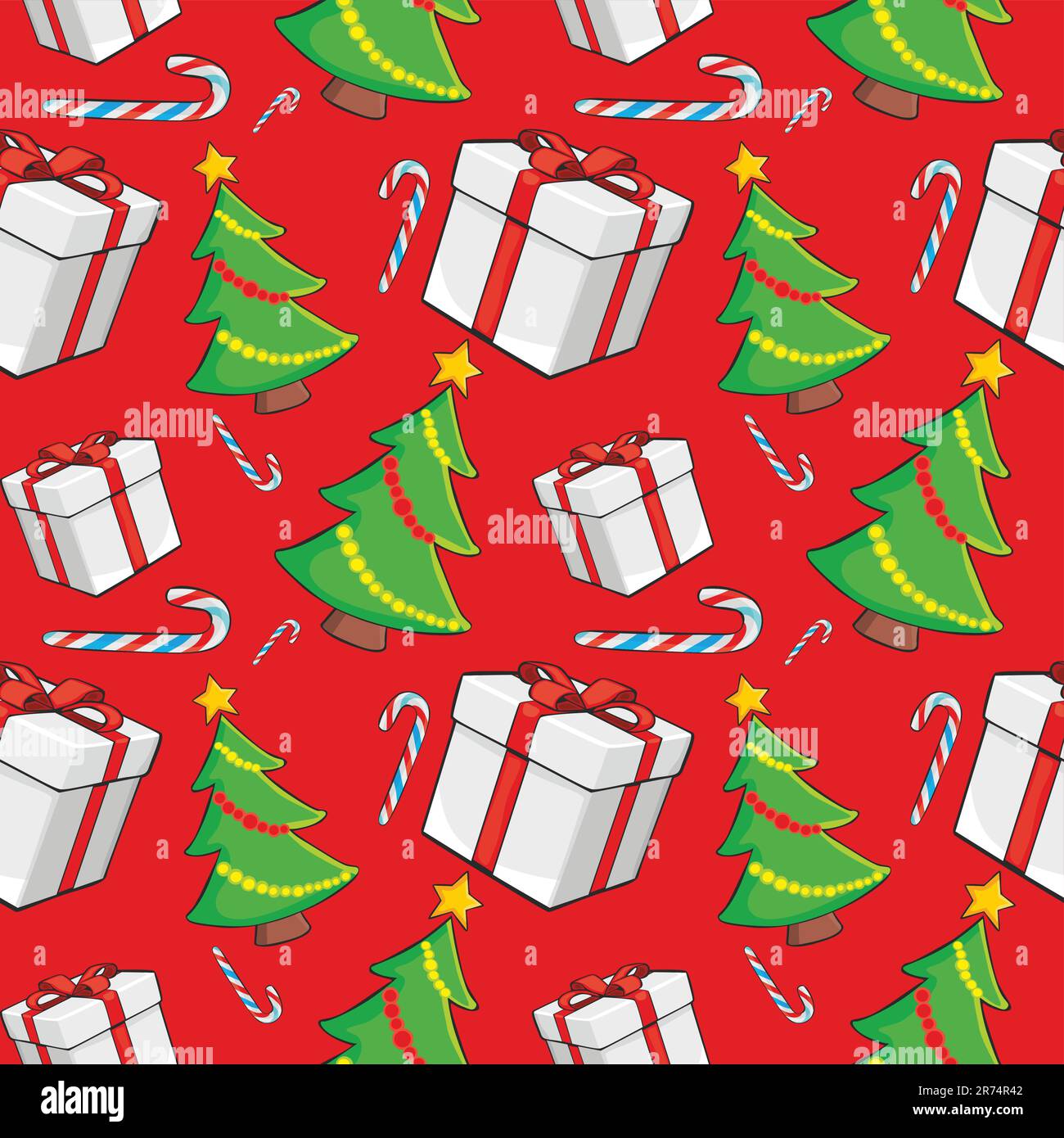 fully editable vector illustration seamless pattern with christmas items Stock Vector