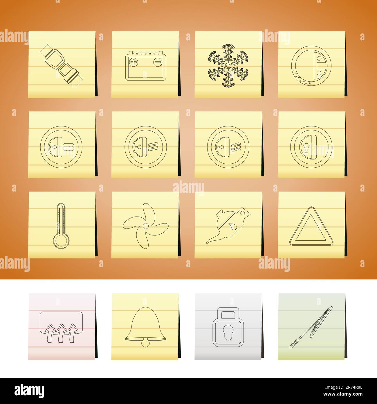 Car Dashboard icons -  vector icons set Stock Vector
