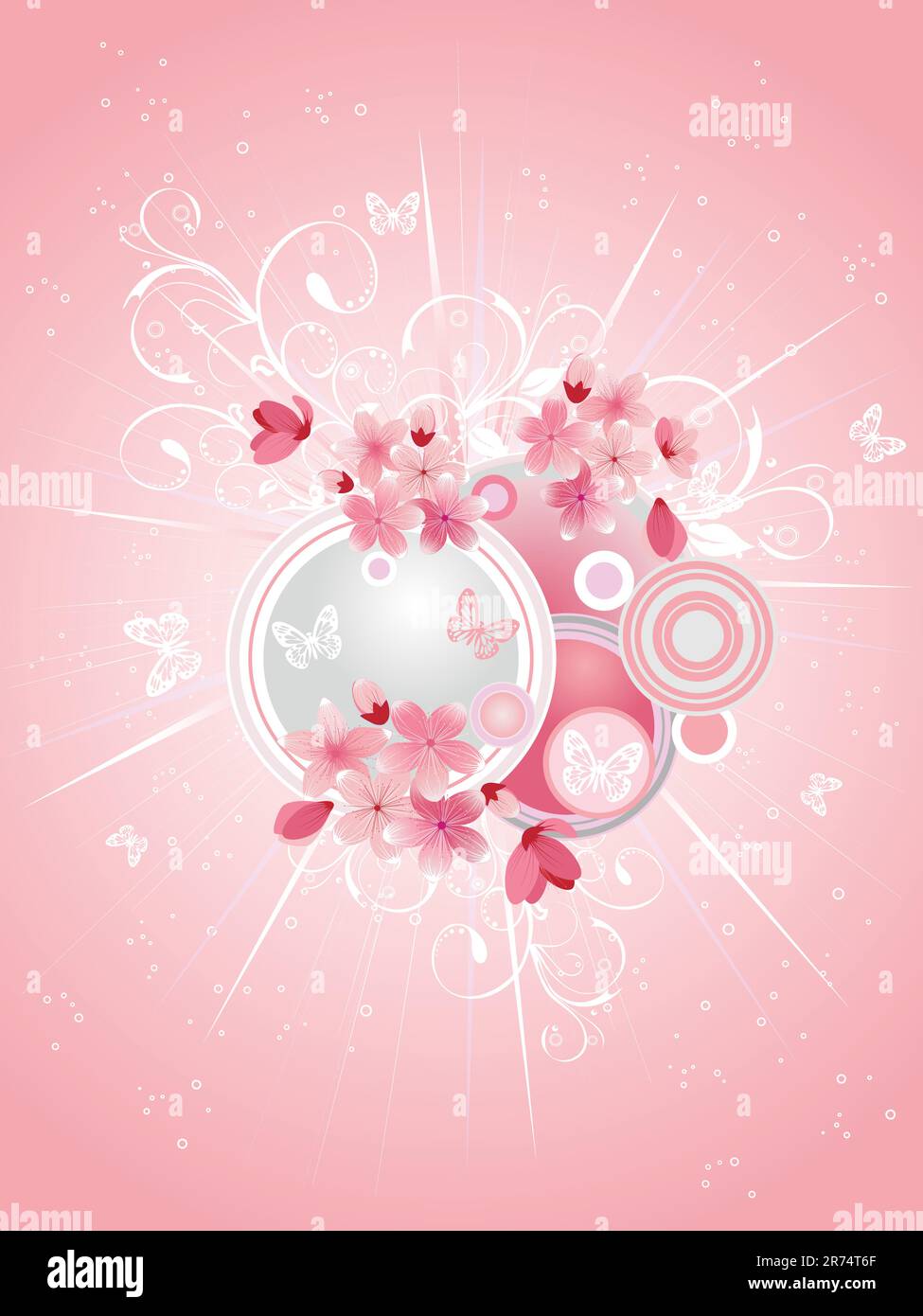 Cherry blossoms with nice background Stock Vector Images - Alamy