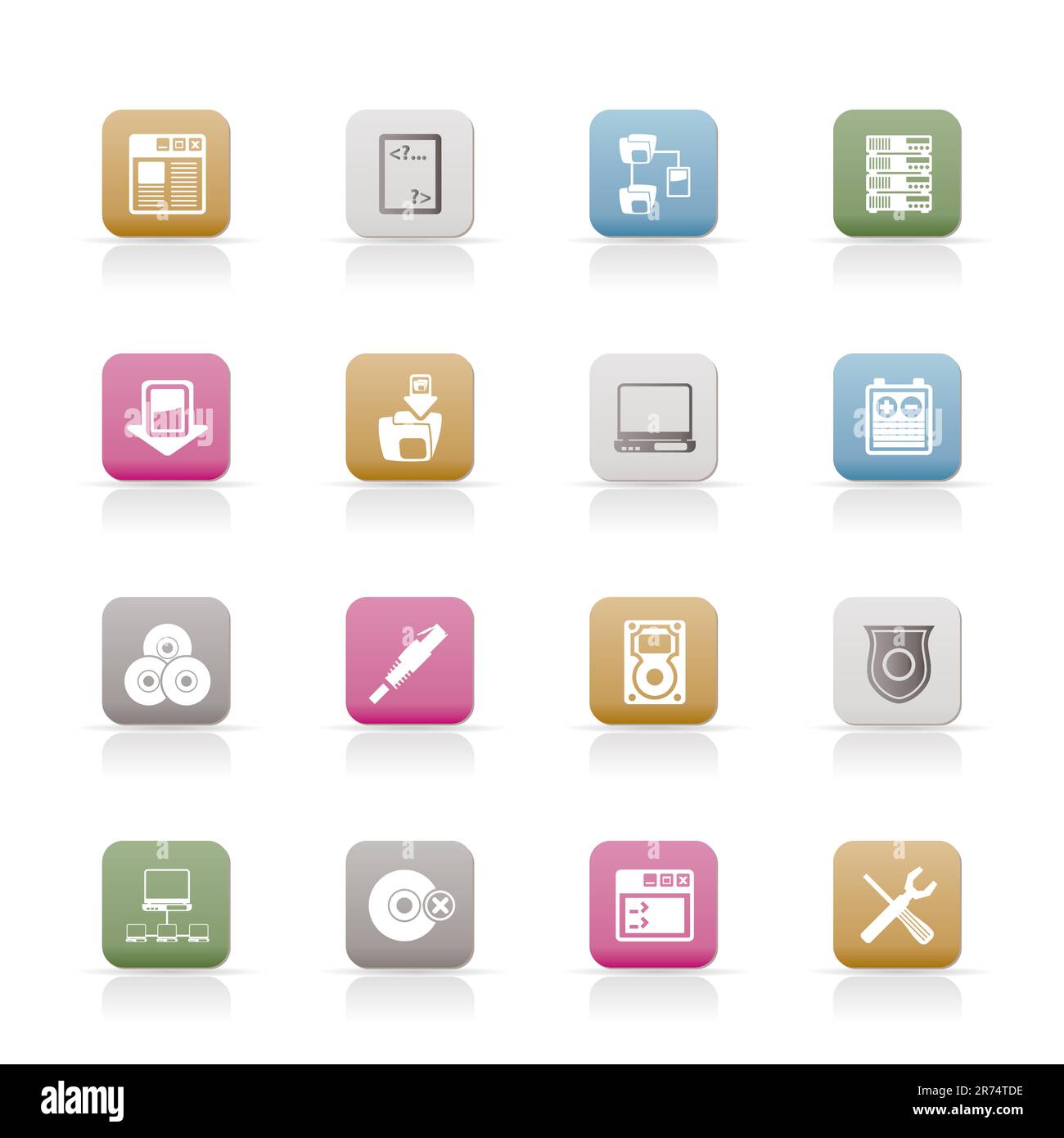 Server Side Computer icons - Vector Icon Set Stock Vector